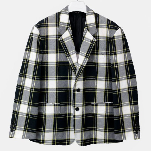 John Lawrence Sullivan Black and White Plaid Jacket